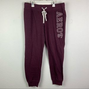 Aeropostale Burgundy Maroon Sweatpants Joggers